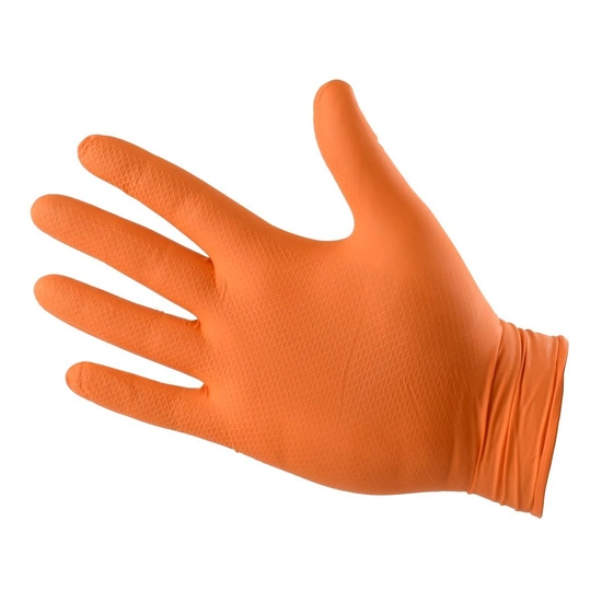 Rękawice nitrylowe grube pomarańczowe GRIPPAZ 240  50szt "M"