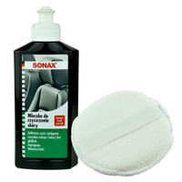 Mleczko z woskiem do czyszczenia skóry Sonax 250ml + aplikator z mikrofibry