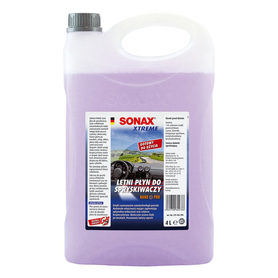 Sonax Xtreme - gotowy letni płyn do spryskiwaczy 4L
